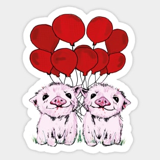 Balloons piglets Sticker